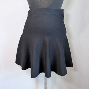 BCBGMAXAZRIA Black Flared Skater Skirt High Waisted Stretch Knit Size S